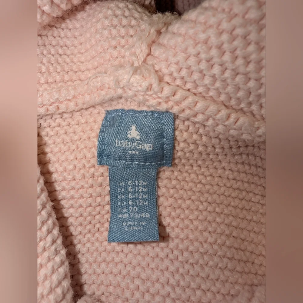 Baby GAP Soft Pink Kids Knit Jacket Size 6-12 Months